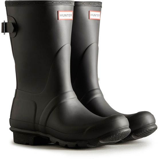 The Hunter Boot Co Women's Back-Adjustable Short Black Wellington Boots