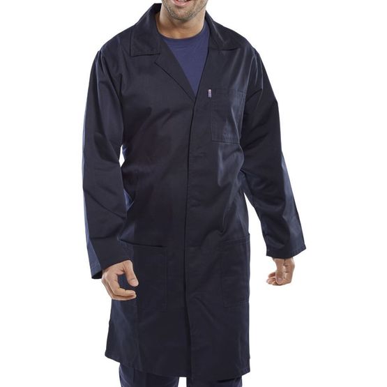 Click Warehouse &amp; Lab Coat Navy Blue