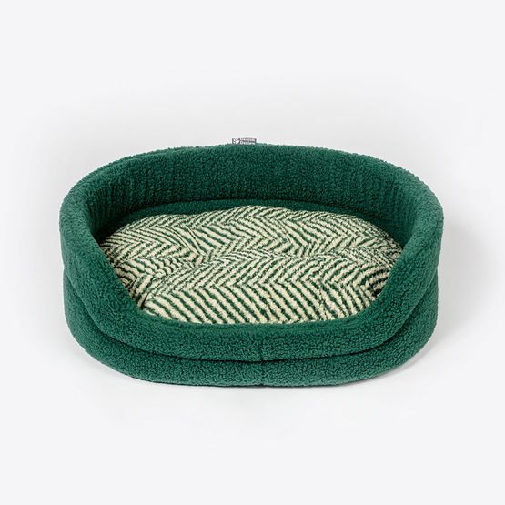 DANISH DESIGN FLEECE GREEN HERRINGBONE SLUMBER BED