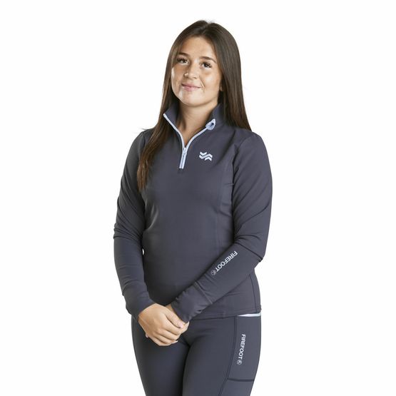 FIREFOOT BIRKBY FLEECE LINED TOP LADIES CHARCOAL/BLUE