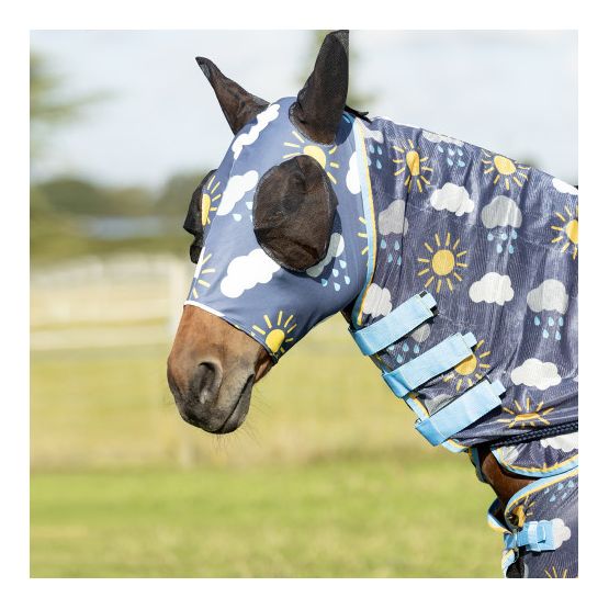 Hy Equestrian Come Rain or Shine Fly Mask with Ears and Detachable Nose