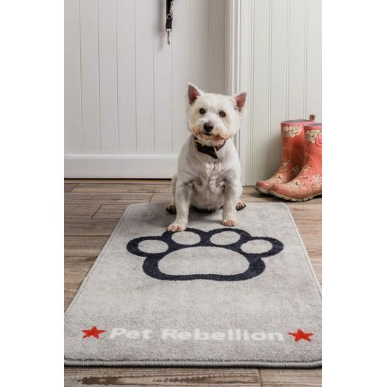 Pet Rebellion Stop Muddy Paws XL Dog Mat Barrier Rug - Grey (57cm x 110cm)