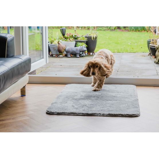 Pet Rebellion Big Softie Super Soft Luxury Dog Mat - Grey/Silver (67cm x 100cm)