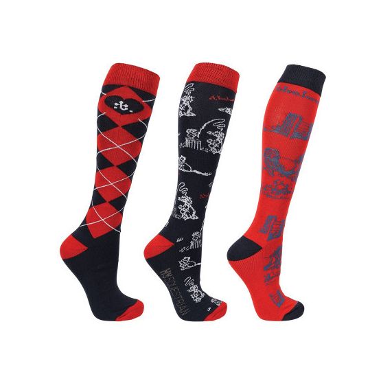 Hy Equestrian Thelwell Collection Practice Makes Perfect Socks (Pack of 3)