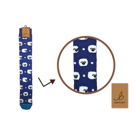 Otterdene WK234 Women's Funky Welly Socks - Cute Sheep