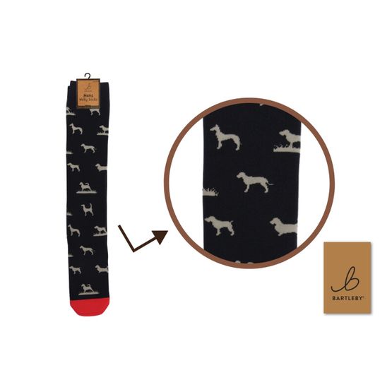 Otterdene WK241 Men's Funky Welly Socks - Hunting Dogs