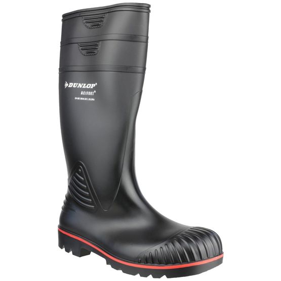 Dunlop Acifort Heavy Duty Full Safety Wellington Boots (Black)