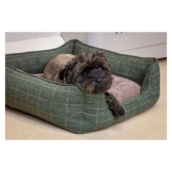 House of Paws Moss Tweed Rectangle Bed