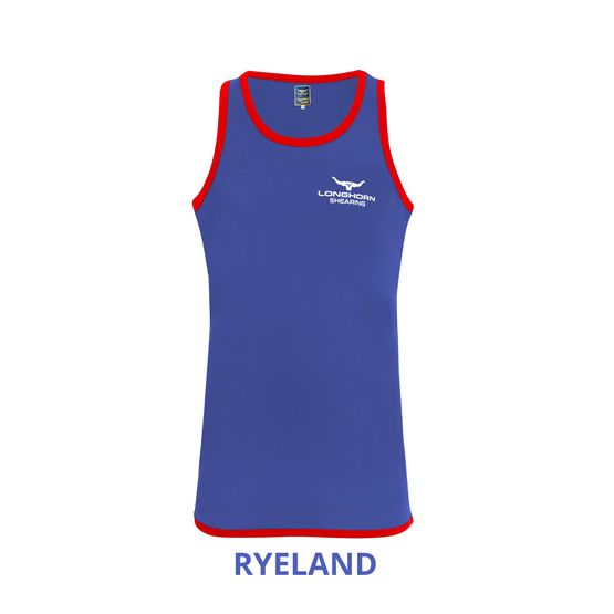 Children's Long Tail Shearing Singlet Reyland Royal/Red