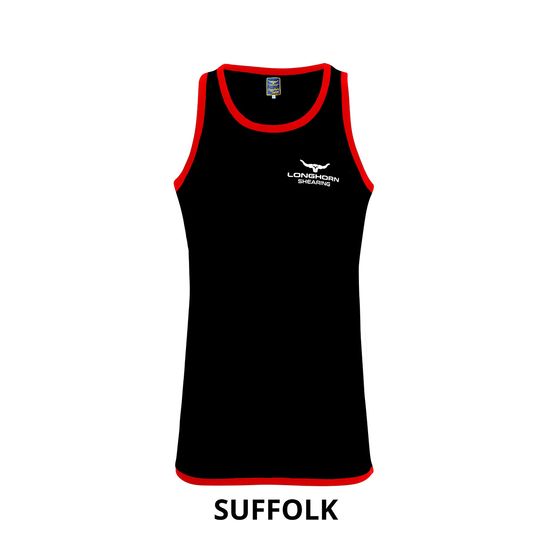 Longhorn Long Tail Shearing Singlet Suffolk Black/Red