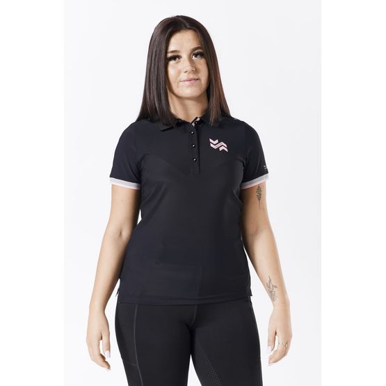 FIREFOOT BEMPTON POLO SHIRT LADIES BLACK/PINK