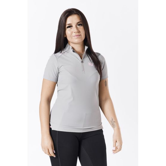 FIREFOOT BESWICK ZIP T-SHIRT LADIES GREY/PINK