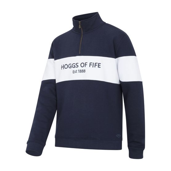 Hoggs Dumfries 1888 Gents 1/4 Zip Navy/White Sweatshirt