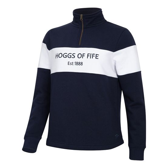Hoggs Dumfries 1888 Ladies 1/4 Zip Navy/White Sweatshirt