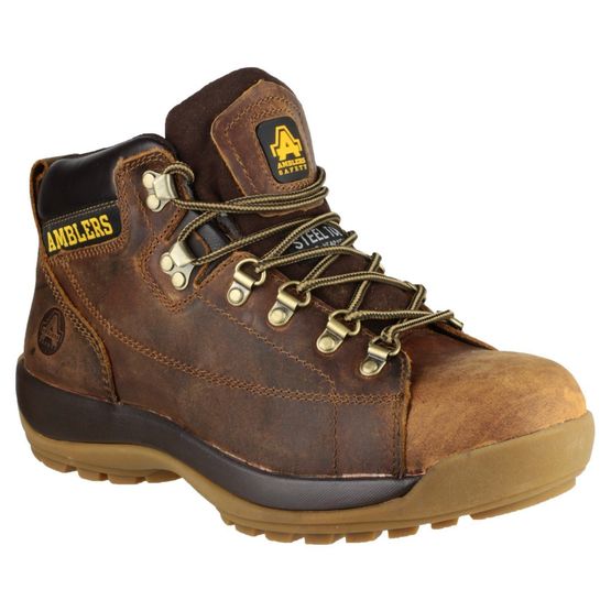 Amblers Safety FS126 Crazy Horse Lace Up Safety Boots (Brown)