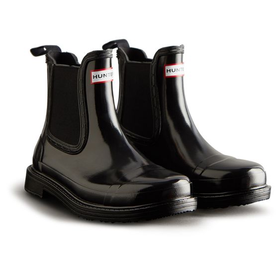 Hunter Commando Gloss Chelsea Boots