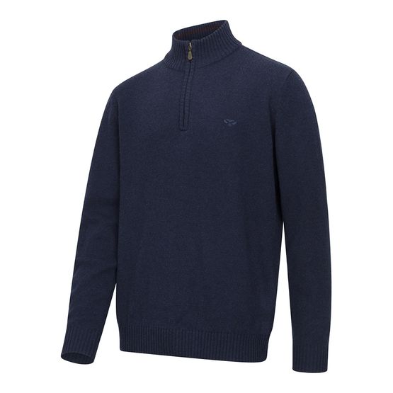 Hoggs SZ Lothian II 1/4  Navy Marl Pull Over