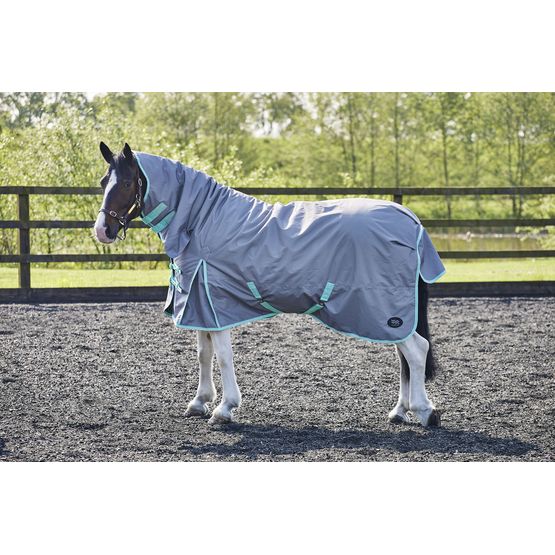 Firefoot Turnout Navy/Sage Horse Rug with Detachable Neck (50GM)