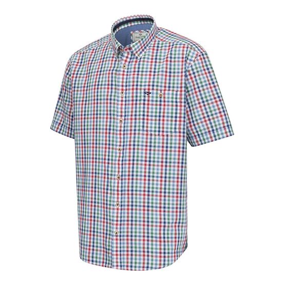 Hoggs of Fife Mens Aberdour Short Sleeve Check Green/Red Shirt