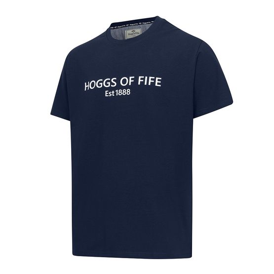 Hoggs of Fife Mens Canonbie Navy Printed T - Shirt