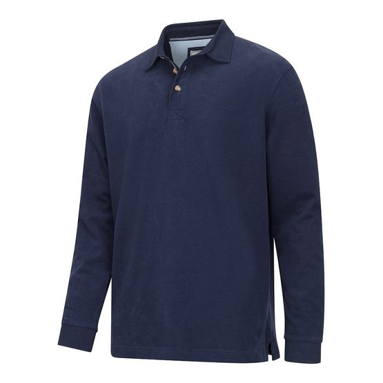 Hoggs of Fife Mens Moffat Long Sleeve Navy Rugby Shirt