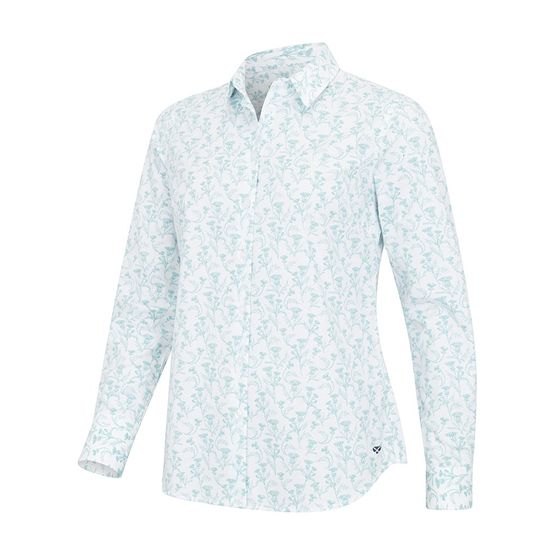 Hoggs of Fife Ladies Thistle Print Seafoam Shirt