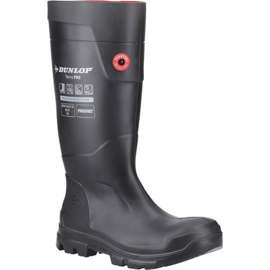 Dunlop Unisex TerraPro Full Safety Black Wellington