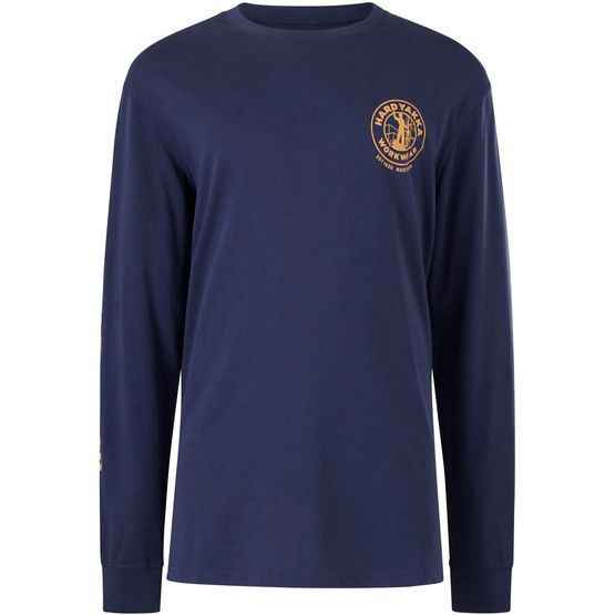 Hard Yakka Men's Heritage Icon Long Sleeve Blue Tee