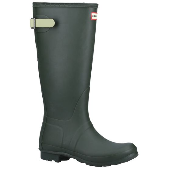 The Hunter Boot Co Original Tall Back Adjustable Green Wellington Boots