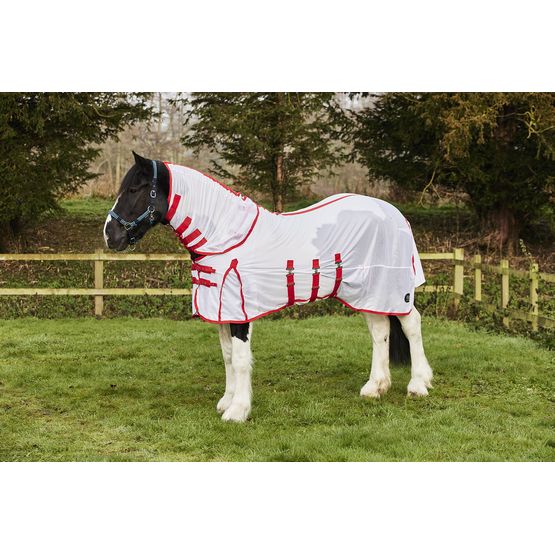 FIREFOOT FLY RUG DETACHABLE NECK WHITE/RED