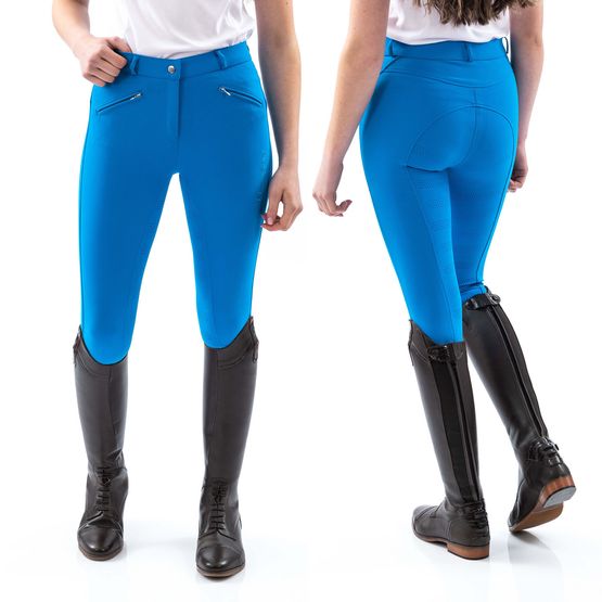WHITAKER B142L MIAMI LADIES BREECHES/SILICONE SEAT BLUE