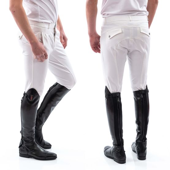 WHITAKER B142M MIAMI MENS BREECHES/SILICONE SEAT WHITE