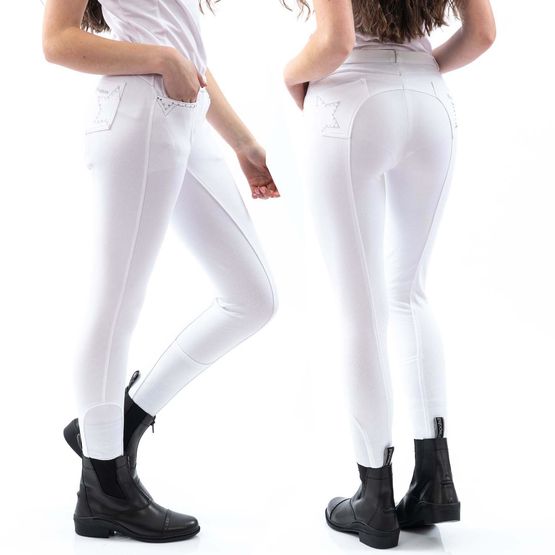 WHITAKER B147L BIRTLE DIAMANTE LADIES BREECHES WHITE