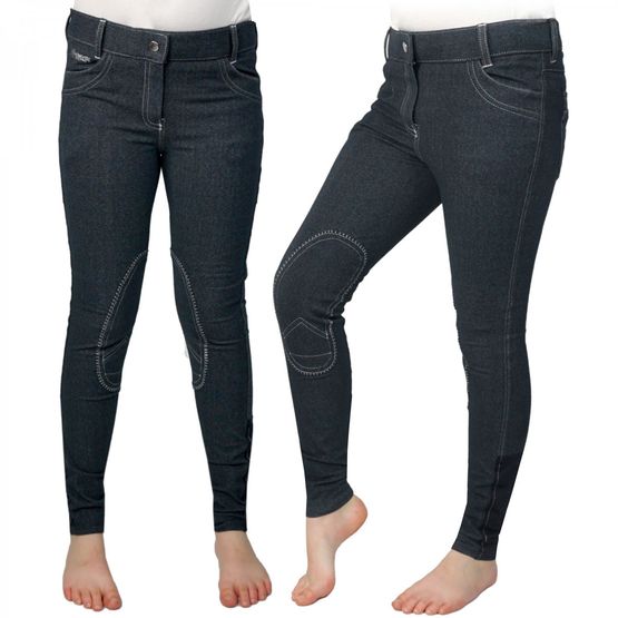 WHITAKER B150K RAWDON DENIM KNIT KIDS BREECHES INDIGO