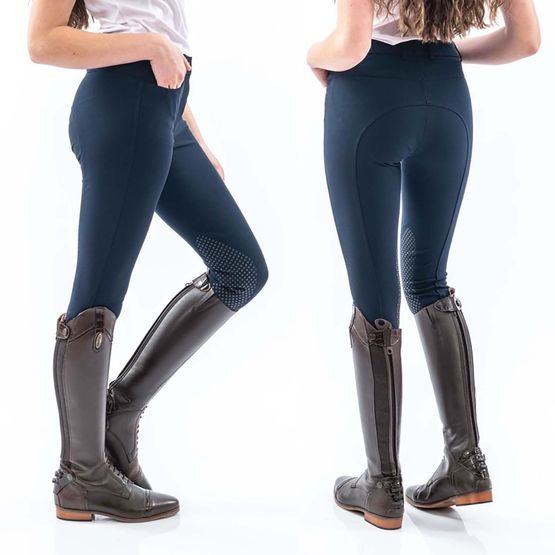 WHITAKER B155L CLAYTON LADIES BREECHES WITH GRIP KNEE NAVY