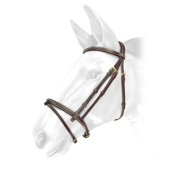 Whitaker Br052 Valencia Deluxe Flash Bridle with Reins Havana Light Havana