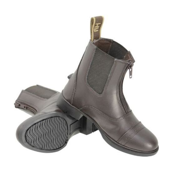 HyLAND York Synthetic Zip Brown Jodhpur Boots