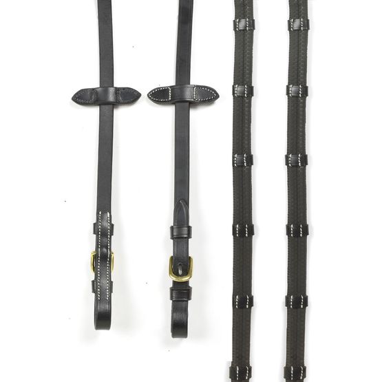 Whitaker Rer0101 Black Buckle 9-Loop Reins
