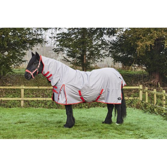 Fireoot Turnout Rug Zero Fill Fixed Neck Grey/Red