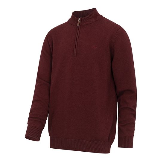 Hoggs of Fife Falkirk 1/4 Zip Berry Red Pullover