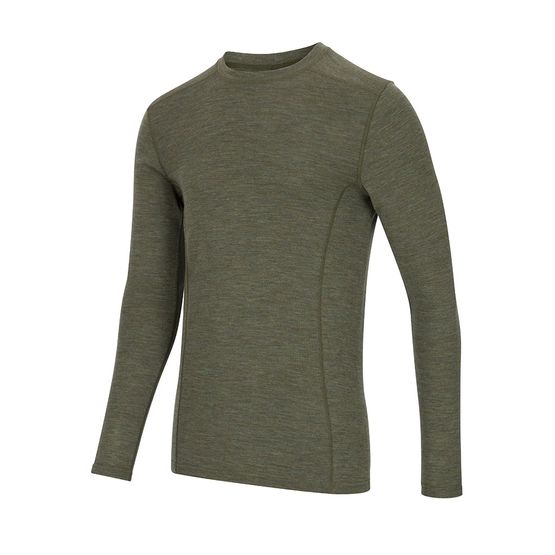 Hoggs of Fife 100% Merino Wool Green Crew Base Long Sleeved Layer