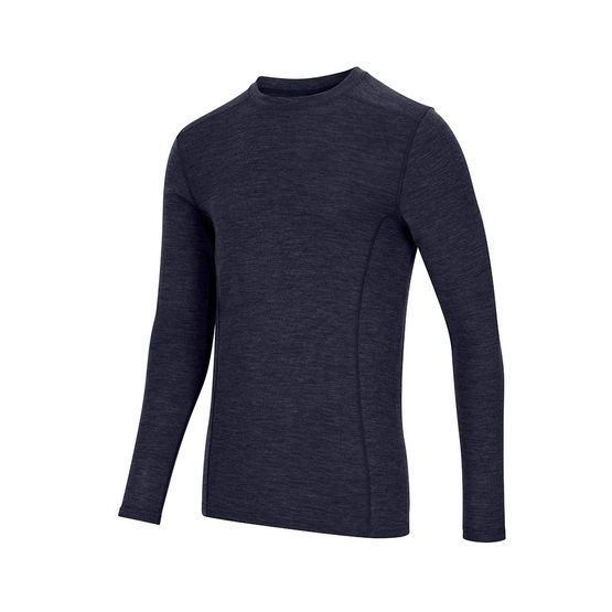 Hoggs of Fife 100% Merino Wool Navy Crew Base Long Sleeved Layer
