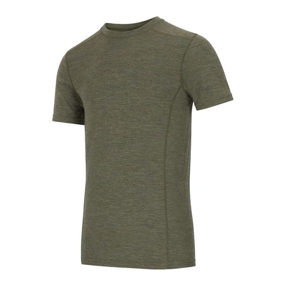 Hoggs of Fife 100% Merino Wool Green Crew Neck Short Sleeve Base Layer
