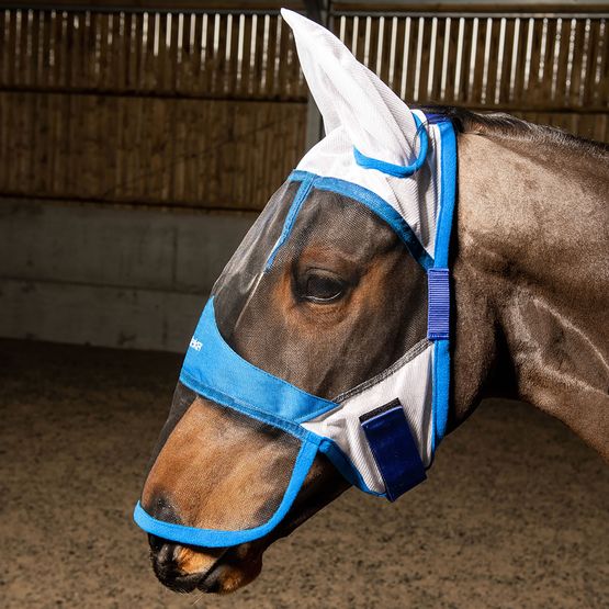 Whitaker Fv035 Salvador Deluxe Fly Mask White/Blue
