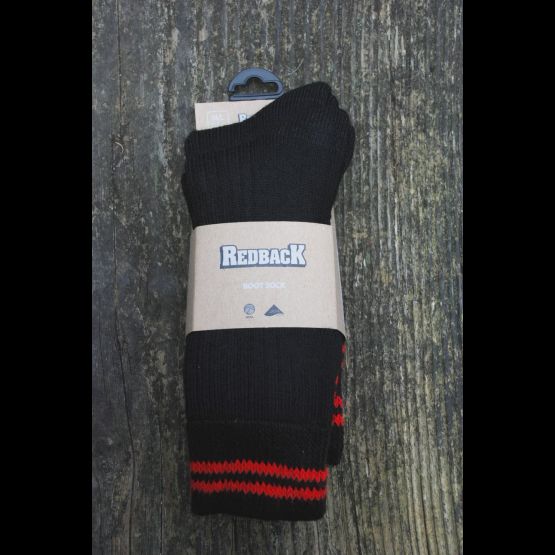 Redback Boots, Black Boot Socks Twin Pack (URS)