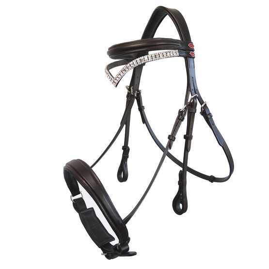 Whitaker Br072 Lynton Snaffle Bridle with 2 Browbands Havana