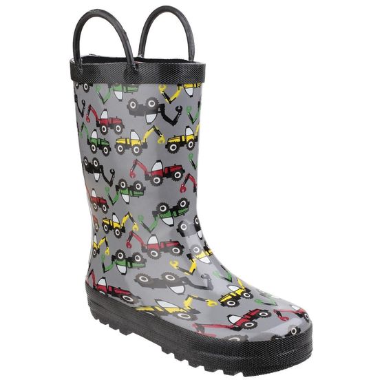 Cotswold Digger Print Child's Puddle Waterproof Pull On Wellies