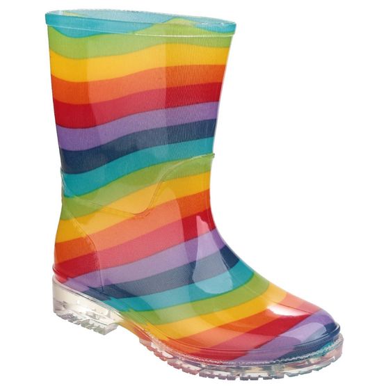 Cotswold PVC Rainbow Stripe Junior Wellington Boots