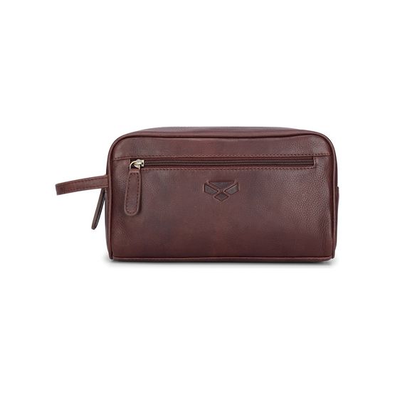 Hoggs of Fife Monarch Conker Leather Wash Bag