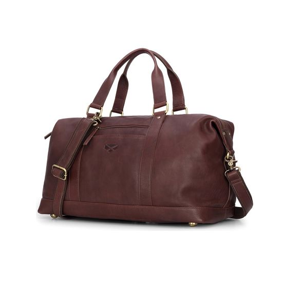 Hoggs of Fife Monarch Leather Conker Carryon Holdall